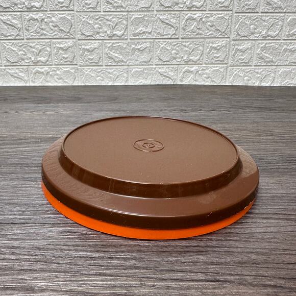 Tupperware 7" Seal N Serve Lid Replacement Orange (1207-14) Brown (1207-44) Vtg - Picture 3 of 13